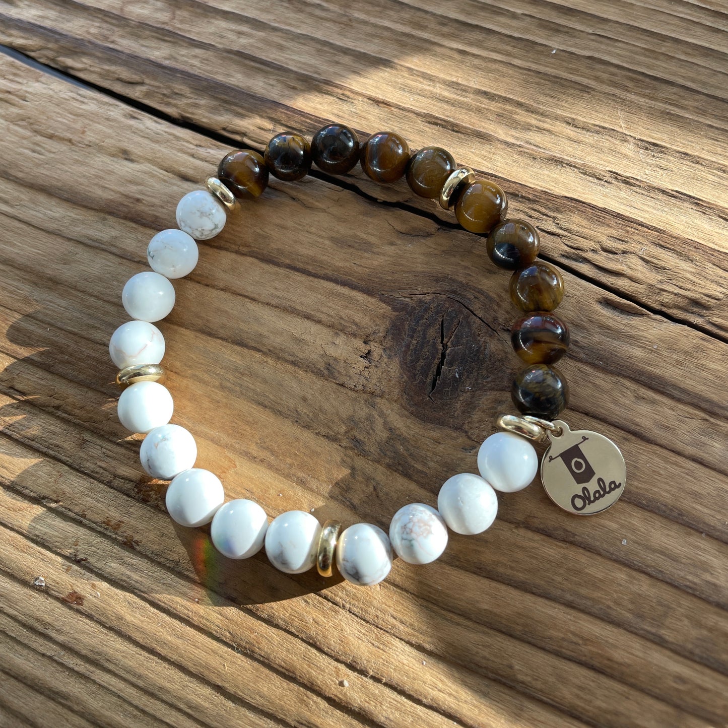 Bracelet Oeil de Tigre et Magnésite