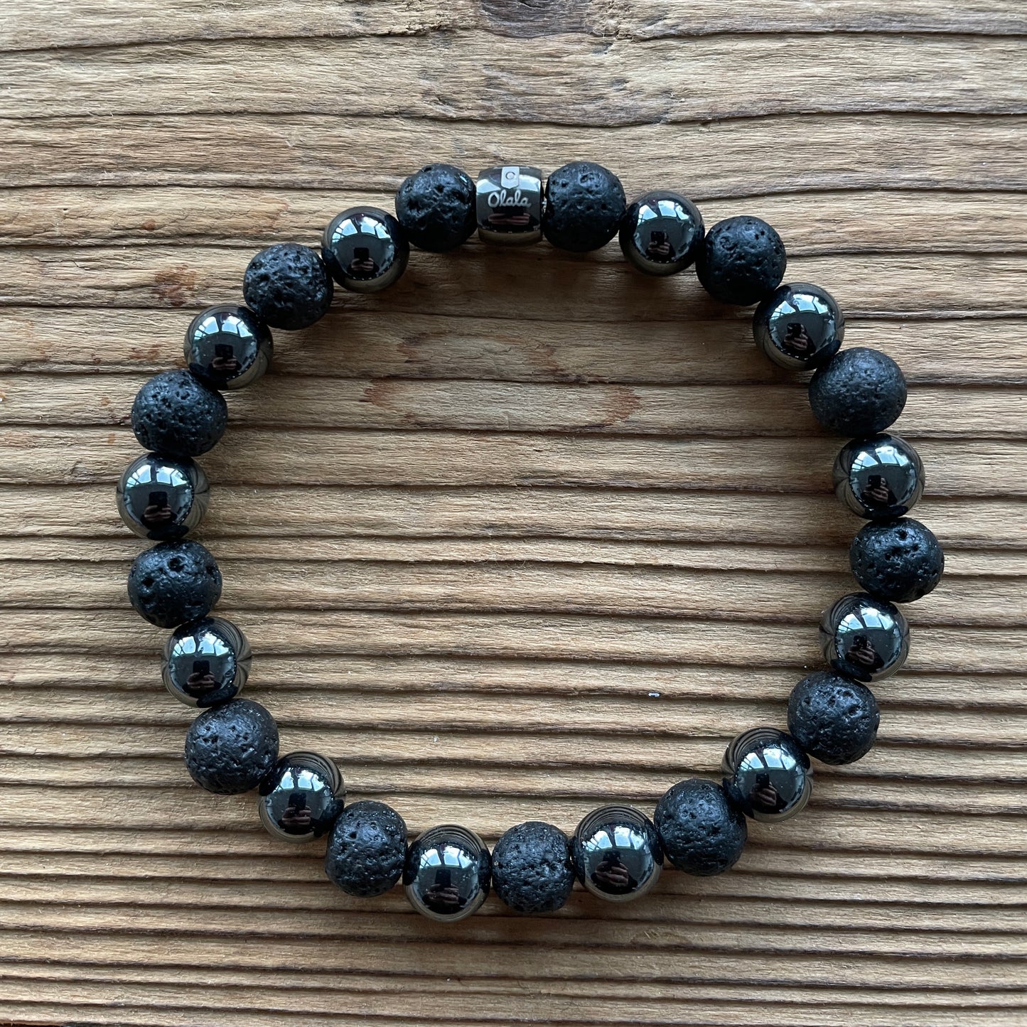 Bracelet Pierre de Lave et Hématite