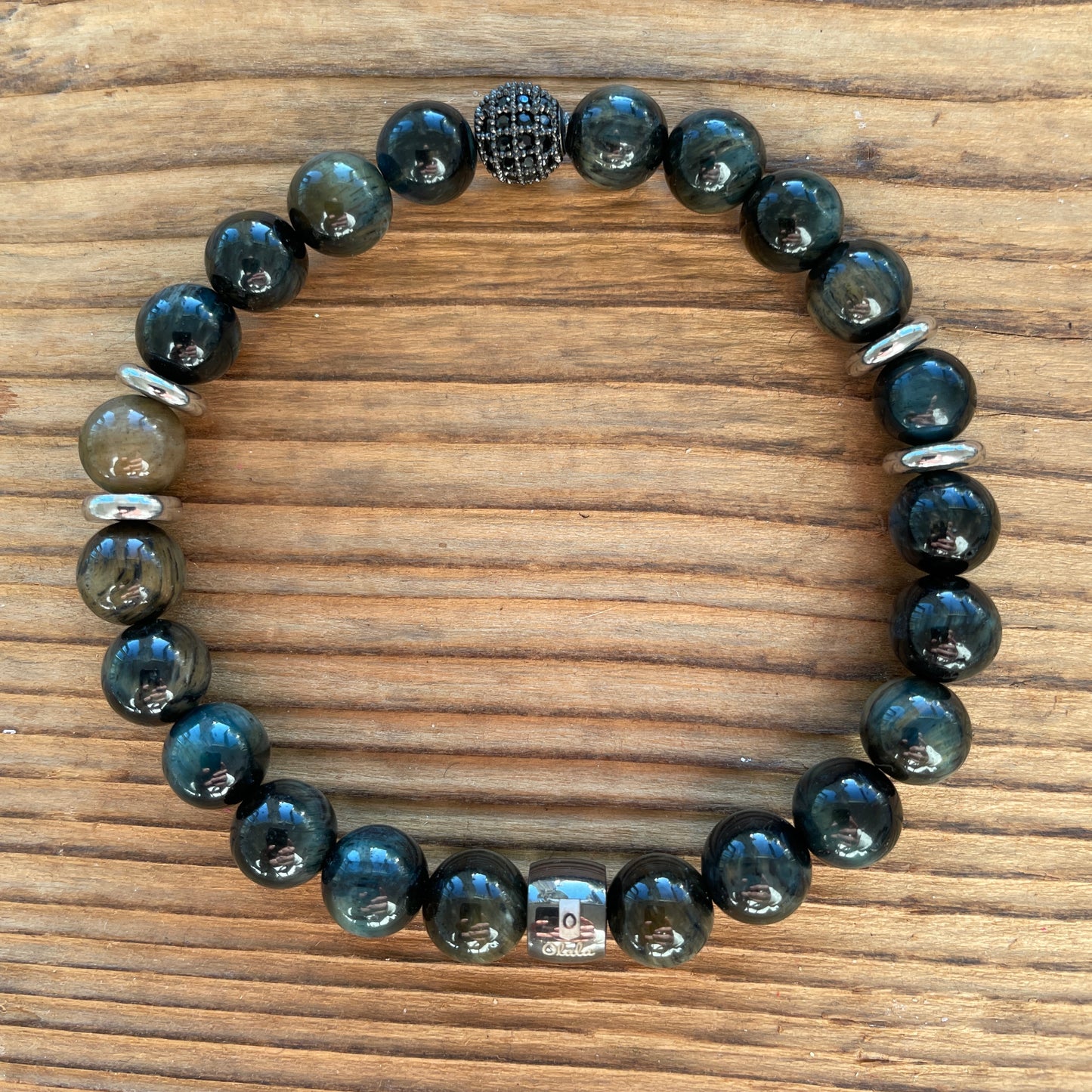 Bracelet en perles d'Oeil de Faucon