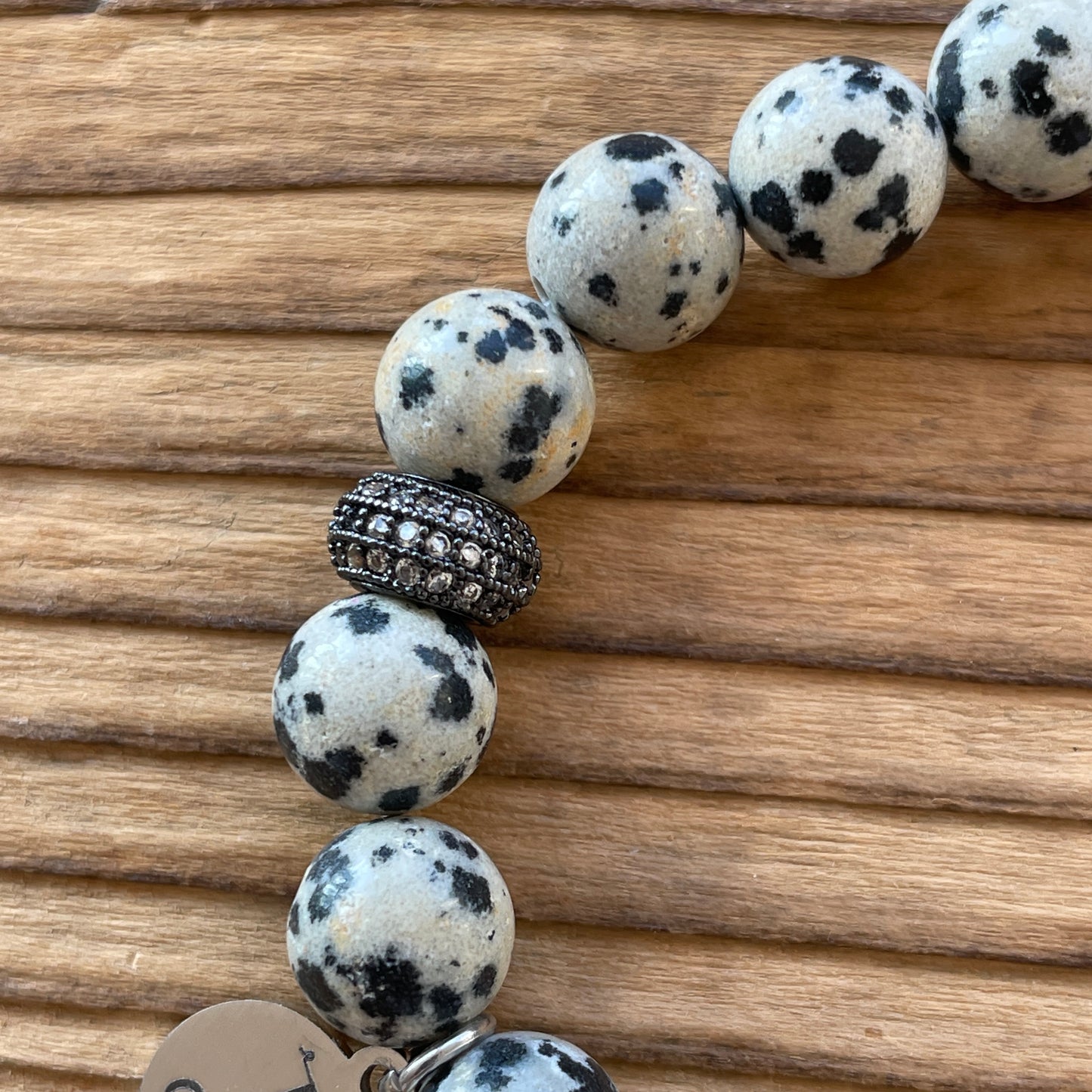 Bracelet en Jaspe Dalmatien