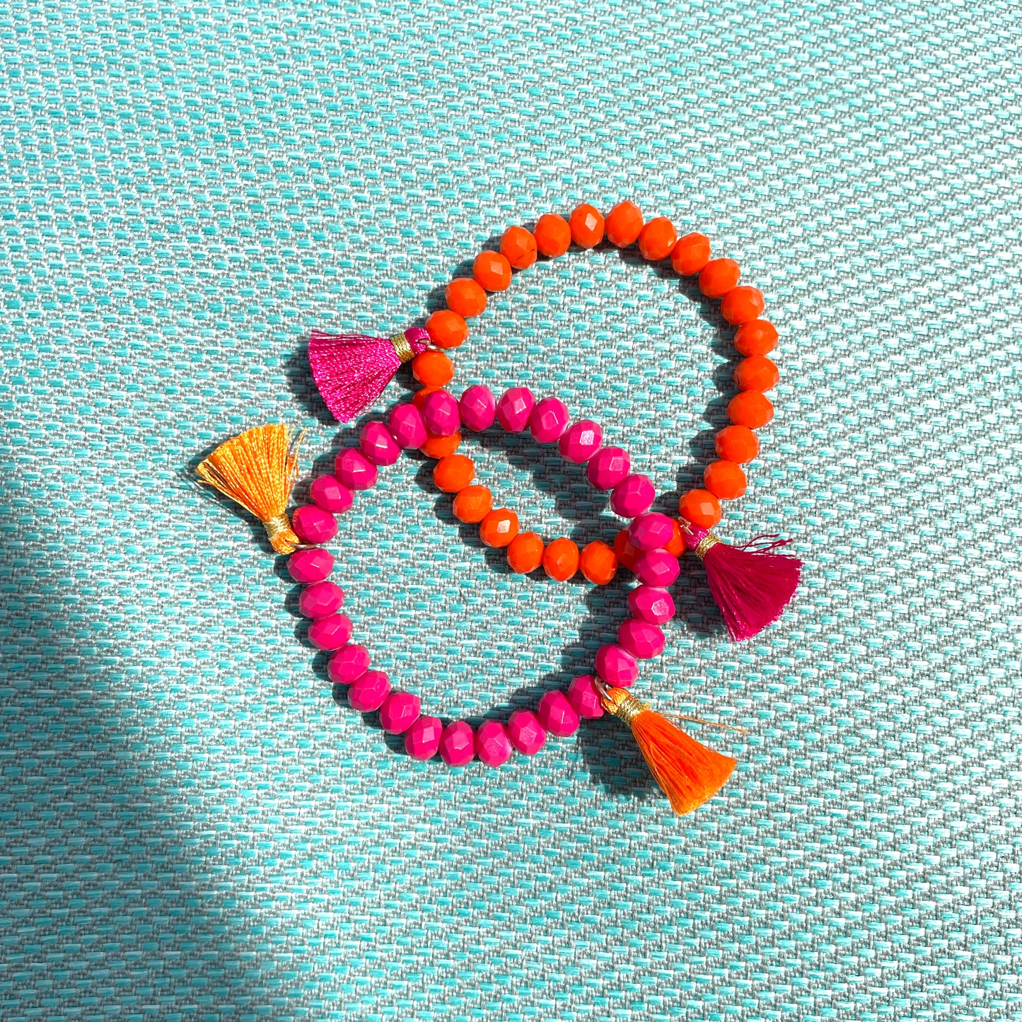 Duo bracelet rose et orange